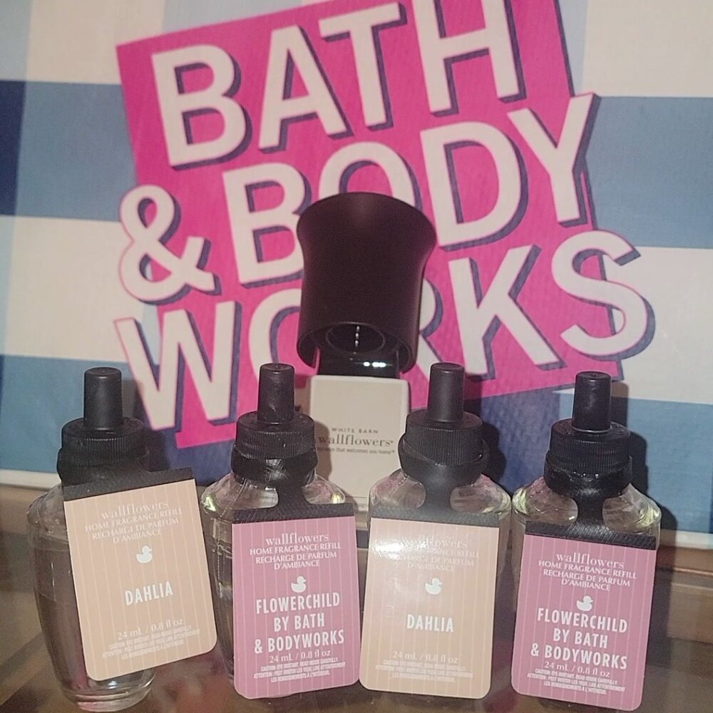 🎉 NWT BATH & BODY WORKS X DAHLIA & FLOWERCHILD WALLFLOWER PLUG-IN & BULBS